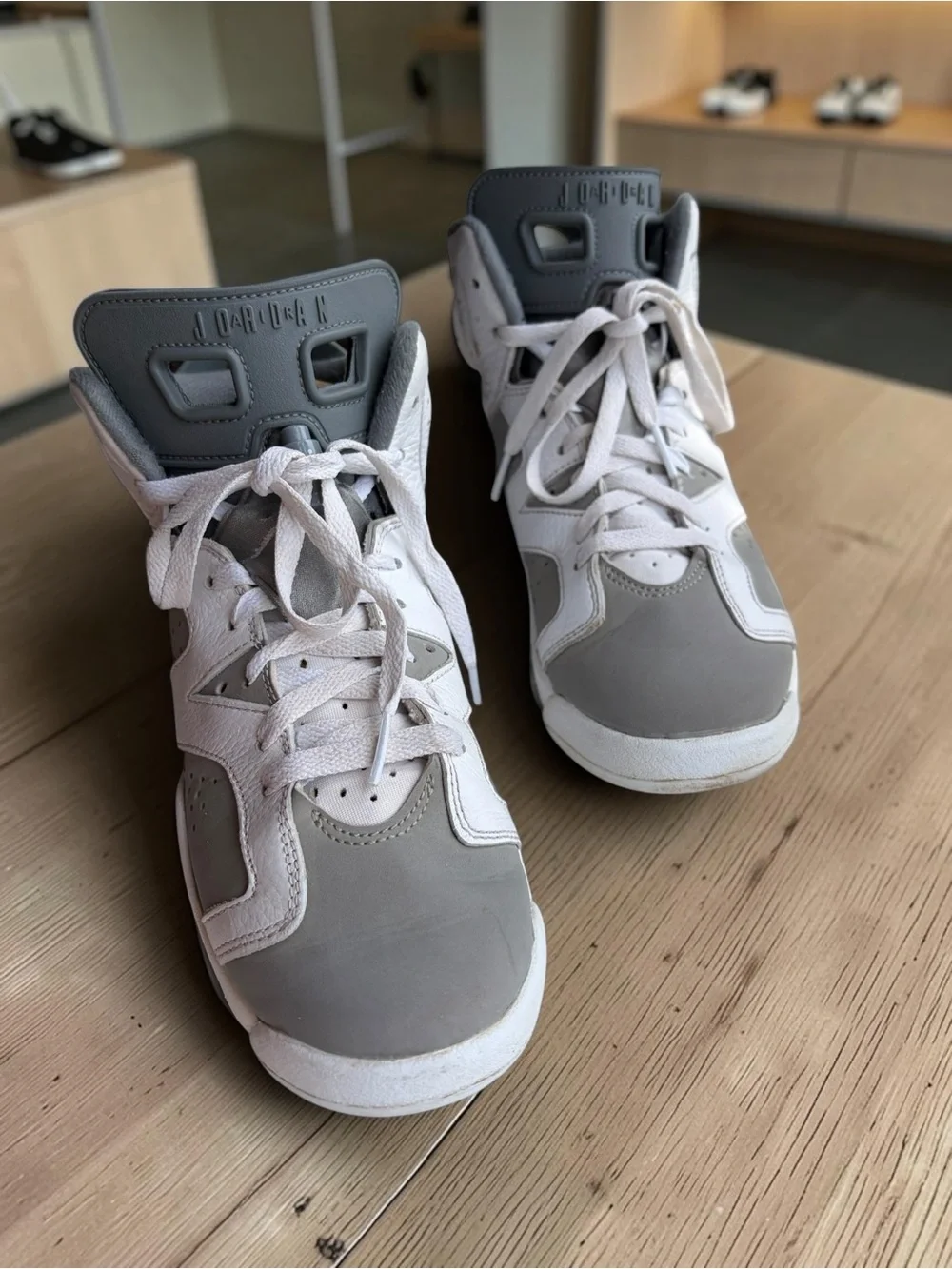 Jordan Kids High-Top Sneakers in White and Gray